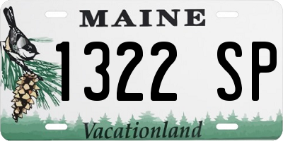 ME license plate 1322SP