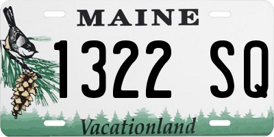 ME license plate 1322SQ