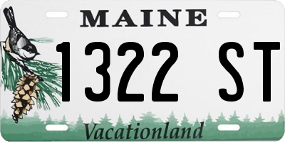 ME license plate 1322ST