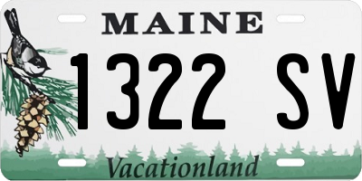 ME license plate 1322SV