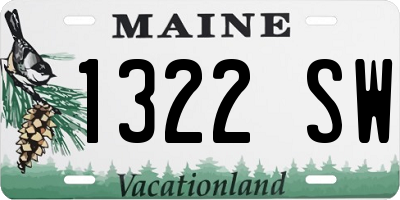 ME license plate 1322SW