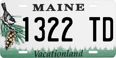 ME license plate 1322TD