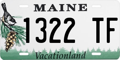 ME license plate 1322TF