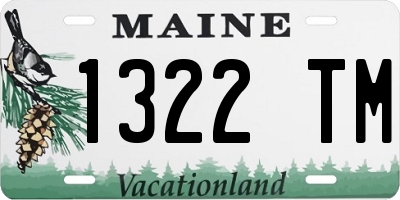 ME license plate 1322TM