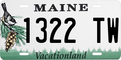 ME license plate 1322TW