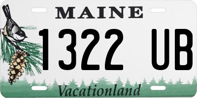 ME license plate 1322UB