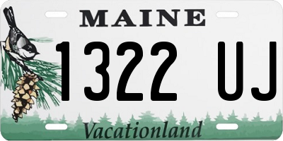 ME license plate 1322UJ