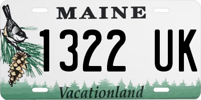 ME license plate 1322UK