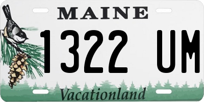 ME license plate 1322UM