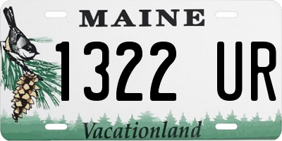 ME license plate 1322UR