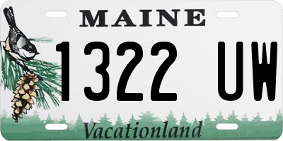 ME license plate 1322UW