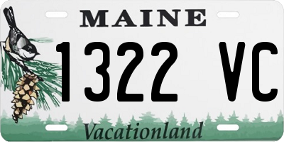 ME license plate 1322VC