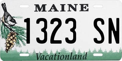 ME license plate 1323SN