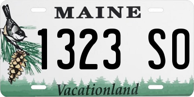 ME license plate 1323SO