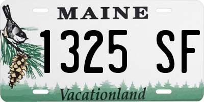 ME license plate 1325SF