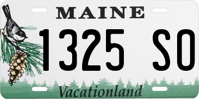 ME license plate 1325SO