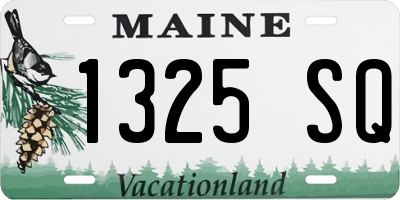 ME license plate 1325SQ