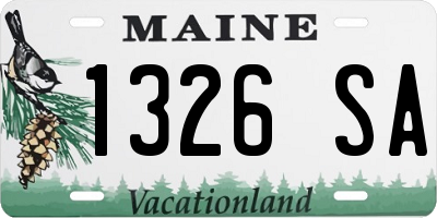 ME license plate 1326SA
