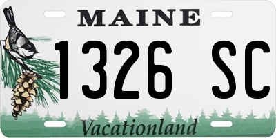 ME license plate 1326SC