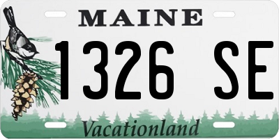 ME license plate 1326SE