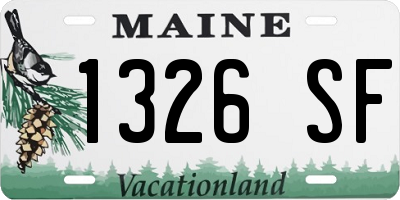 ME license plate 1326SF