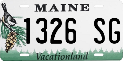 ME license plate 1326SG