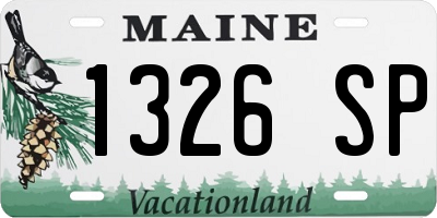 ME license plate 1326SP