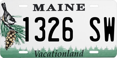 ME license plate 1326SW