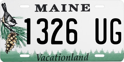 ME license plate 1326UG