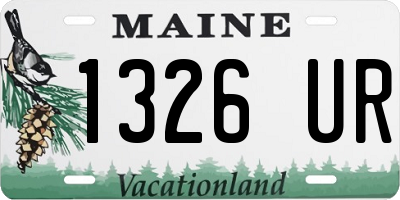 ME license plate 1326UR