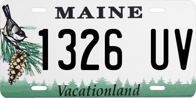 ME license plate 1326UV