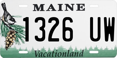 ME license plate 1326UW