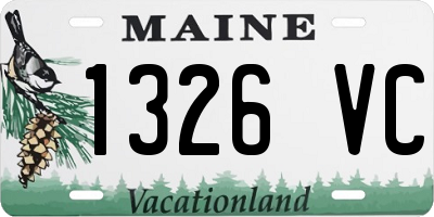 ME license plate 1326VC