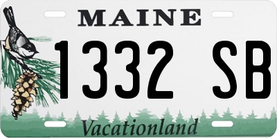 ME license plate 1332SB