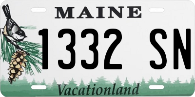 ME license plate 1332SN