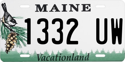 ME license plate 1332UW