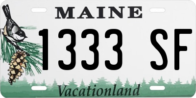 ME license plate 1333SF