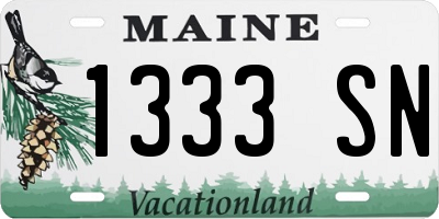 ME license plate 1333SN