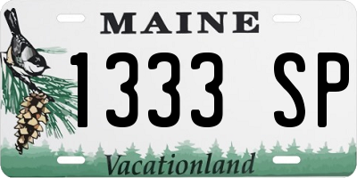ME license plate 1333SP