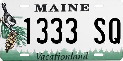ME license plate 1333SQ