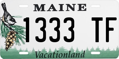 ME license plate 1333TF