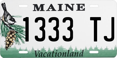 ME license plate 1333TJ
