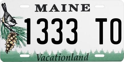 ME license plate 1333TO
