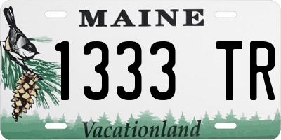 ME license plate 1333TR