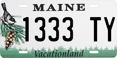 ME license plate 1333TY