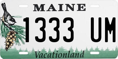ME license plate 1333UM