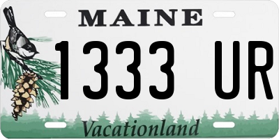 ME license plate 1333UR