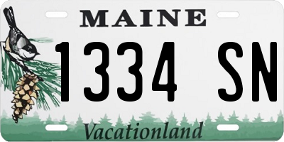 ME license plate 1334SN