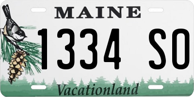 ME license plate 1334SO
