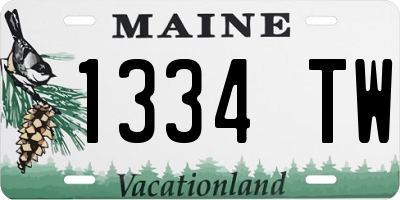 ME license plate 1334TW
